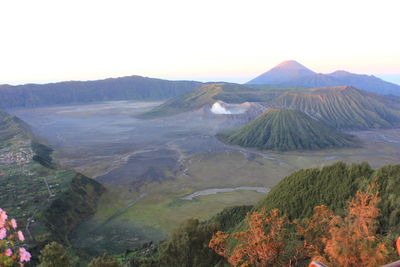 Scenic view of mountain range against sky