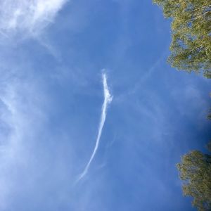 Low angle view of vapor trail in sky
