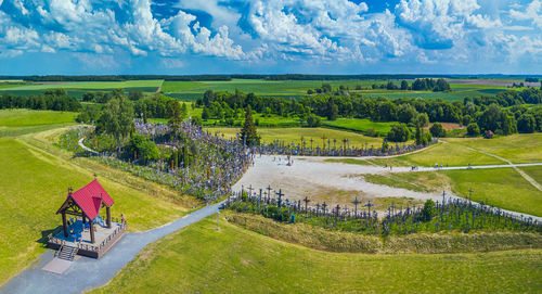 Scenic view of field against sky