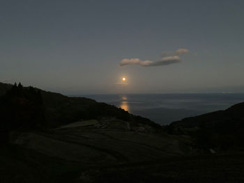 Scenic view of sea against sky at sunset