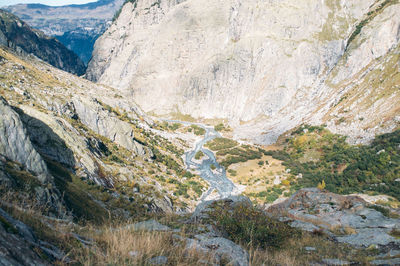 Scenic view of rocky mountains