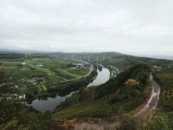 Scenic view of agricultural landscape against sky