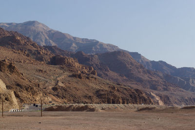 Scenic view of mountains against clear sky