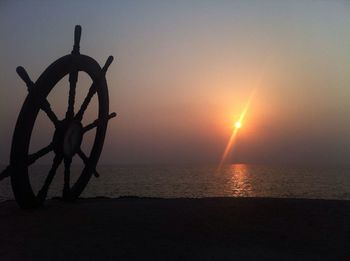 Scenic view of sea at sunset