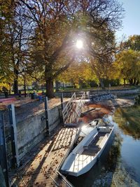 Scenic view of lake against sky during autumn