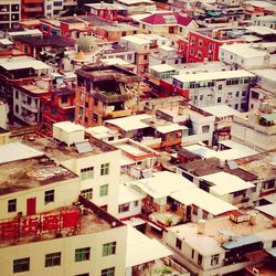 High angle shot of townscape