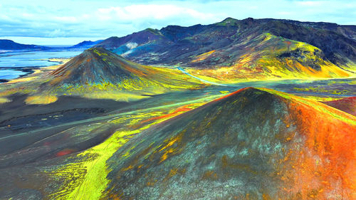 Scenic view of mountains against sky