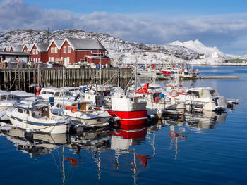 Fishing boats during the winter in bodo harbor