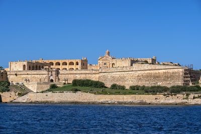 View of fort against blue sky