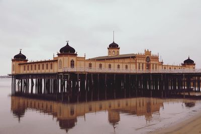 Reflection of building in lake