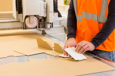 Man working on table