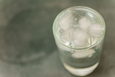 Close-up of ice cubes in glass