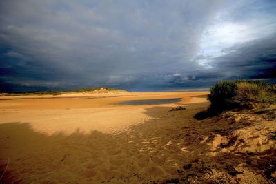 Scenic view of desert against sky