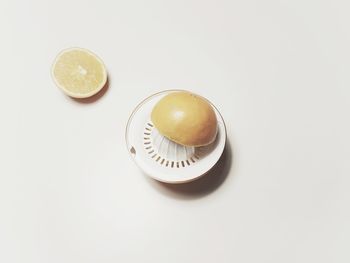 High angle view of coffee on white background