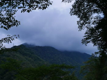 Low angle view of mountain against sky