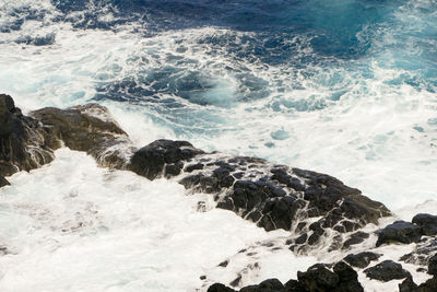 High angle view of sea waves