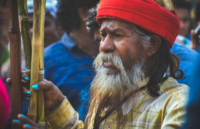 Portrait of man looking away