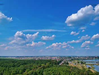 Scenic view of townscape against sky