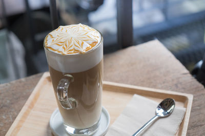 Coffee cup on table