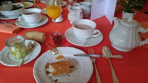 Close-up of food on table