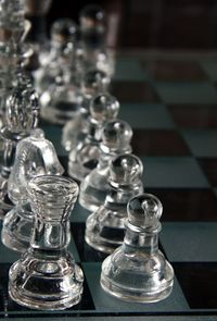 Close-up of chess pieces