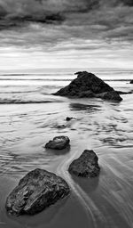 Brean beach, monochrome. somerset.