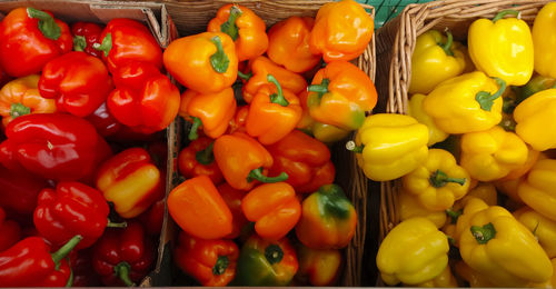 Tomatoes for sale at market stall