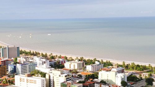 View of cityscape against clear sky