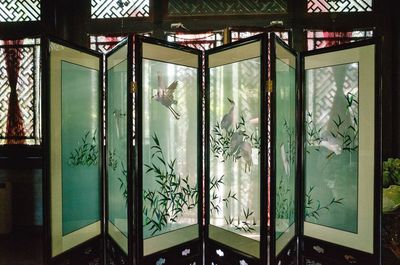 Close-up of glass window