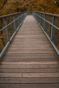 High angle view of footbridge along footpath