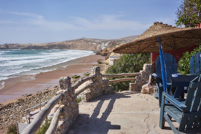 Panoramic view of beach against sky