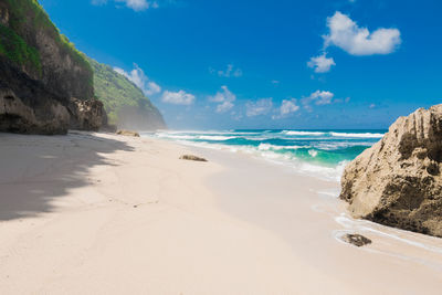 Scenic view of beach against sky