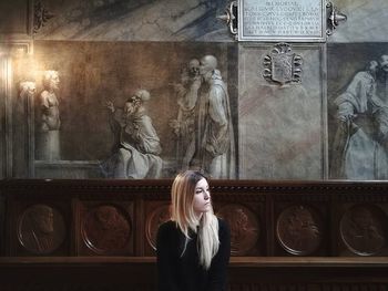 Woman looking at camera