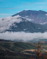 Scenic view of mountains against sky