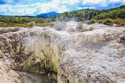 Scenic view of waterfall
