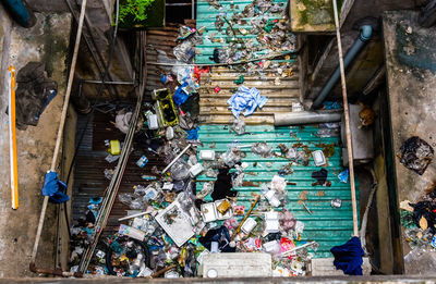 The indiscriminate littering affects the habitat of animals at old apartment