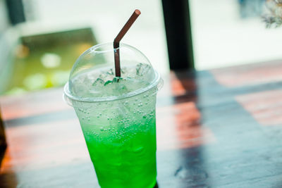 Close-up of drink on table