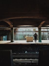 Train at railroad station platform