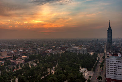 City at sunset