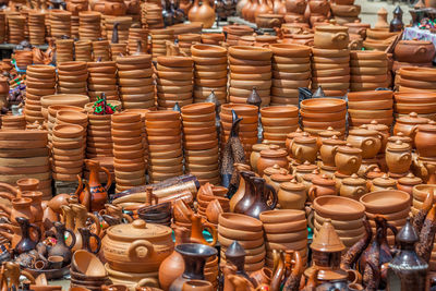 Various displayed for sale at market stall