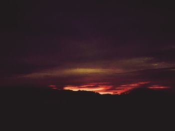 Silhouette of mountain at sunset