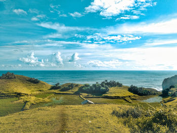 Scenic view of sea against sky