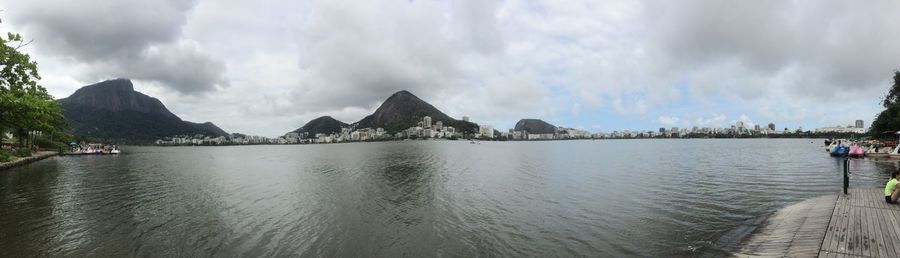 Panoramic view of sea against cloudy sky