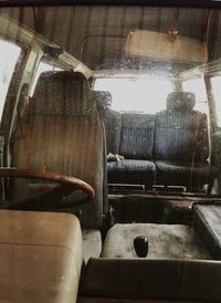 Close-up of car interior