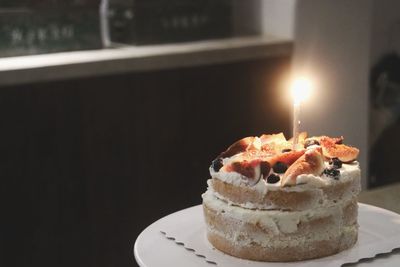 Close-up of cake on table