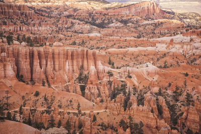 Aerial view of rock formations