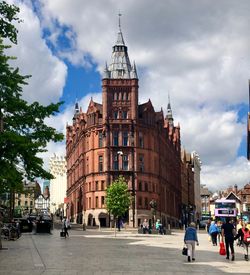 Group of people in front of building