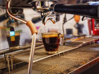 Close-up of coffee in cafe