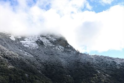 Low angle view of mountain against sky