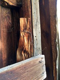 Close-up of wooden fence